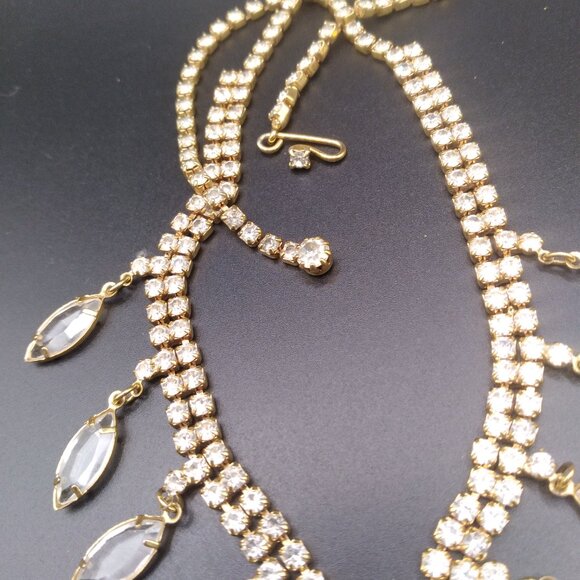 Vintage Juliana D&E Rhinestone Bezel Crystal Necklace Set in Gold Tone - Picture 2 of 10